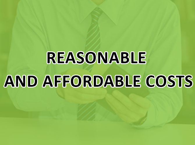 Reasonable and affordable costs
